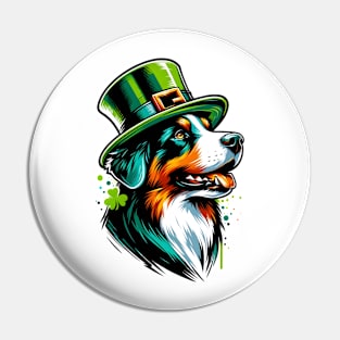 Appenzeller Sennenhund Embraces Saint Patrick's Day Pin