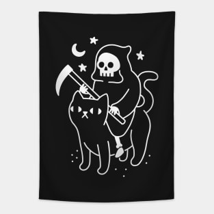 Death Rides a Black Cat Tapestry