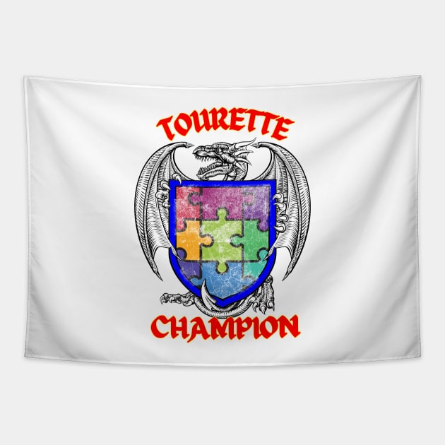 Tourette Champion Dragon Shield Tapestry by chiinta