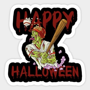 Zombie Softball Pitcher Halloween Baseball Scary Costume Long Sleeve Shirt