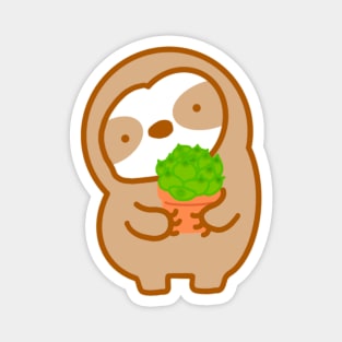 Easily Distracted By Succulents Sloth Magnet