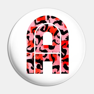 Abstract Letter A Watercolour Leopard Print Alphabet Red Pin