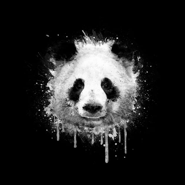 Cool Abstract Panda Portrait in Black & White by badbugs