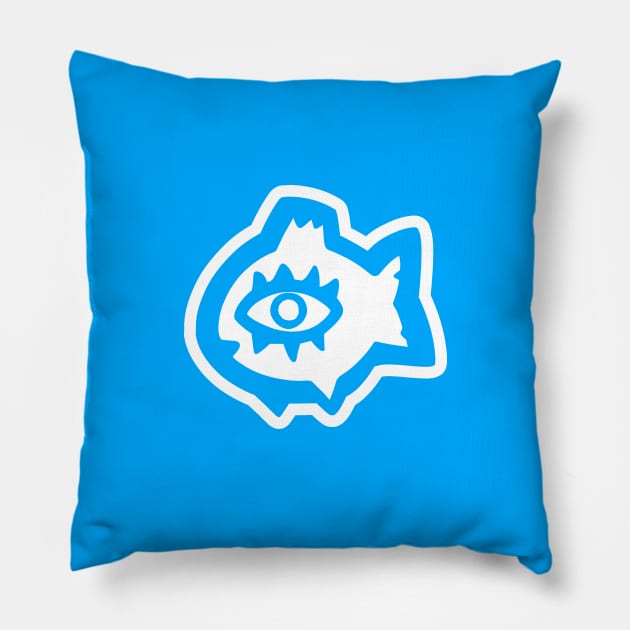 Naive art of a fish with big eye Pillow by croquis design