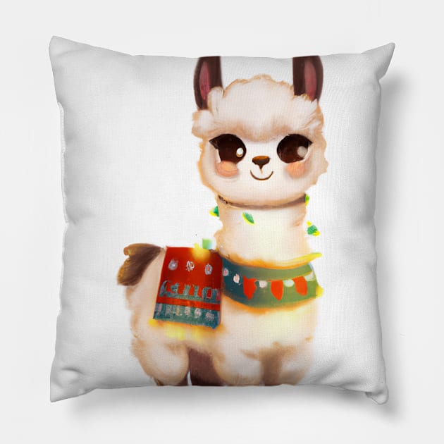 Cute Llama Drawing Pillow by Play Zoo