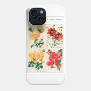 Flower watercolor illustration (1915) Phone Case