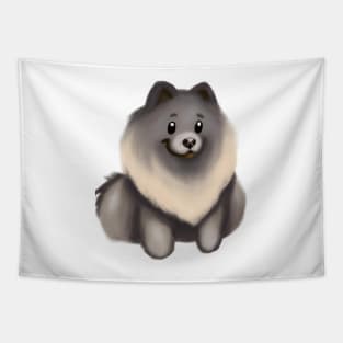 Cute Keeshond Drawing Tapestry