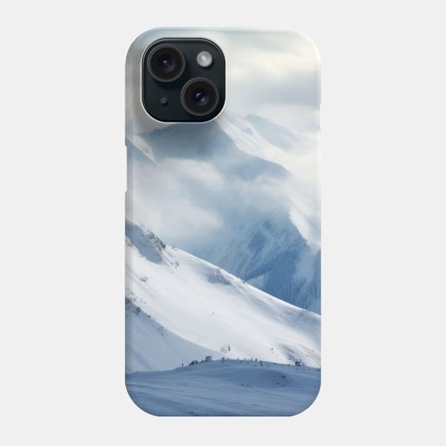 Winter Mountains Serene Landscape Phone Case by Cubebox