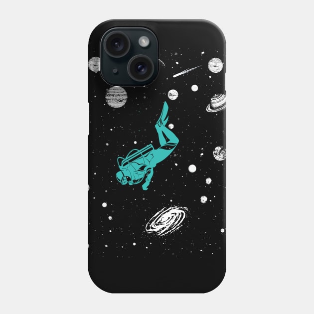 Scuba Diving In Saturn Solar System Space Scuba Diver Phone Case by mrsmitful01