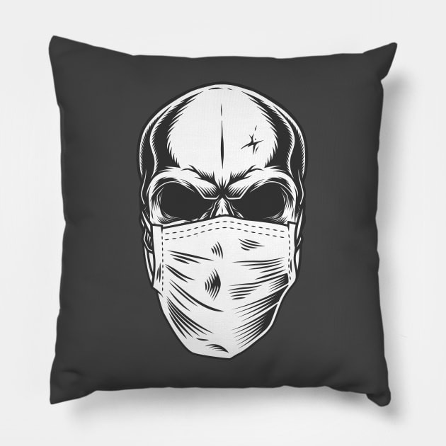 Masked Skull Design Pillow by Mako Design 