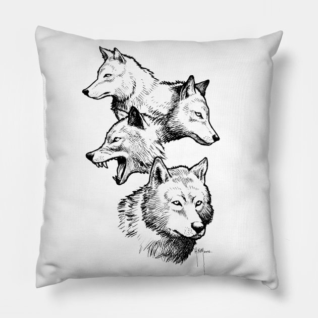 wolf Pillow by HeohKim