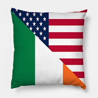 Irish American Flag Half Ireland USA Pillow