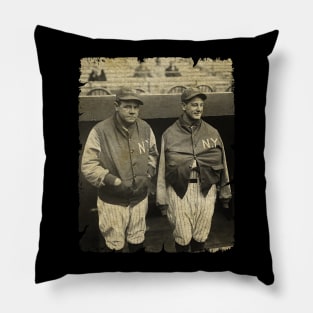 Babe Ruth and Lou Gehring, Former Captain of The New York Yankees Pillow