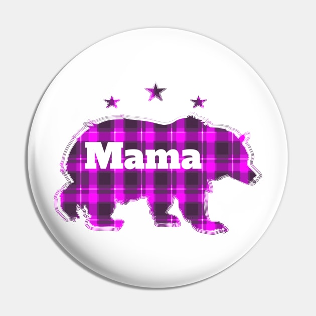 Womens Plaid Mama Bear Stars - Ideal For Grandma Too Pin by brodyquixote