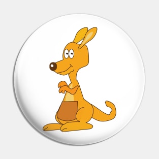 Orange baby kangaroo doodle drawing Pin