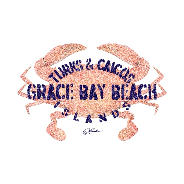 Turks & Caicos Islands Grace Bay Beach Atlantic Blue Crab (Distressed) by jcombs