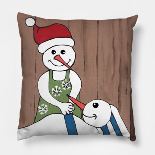 CHRISTMAS Eve Funny Snowman Pillow