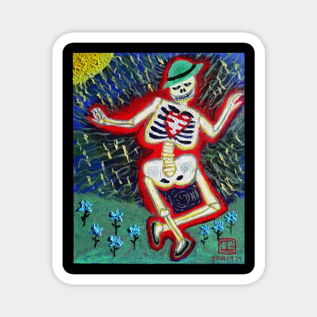 Dancing Skeleton Magnet by Random Reverberations