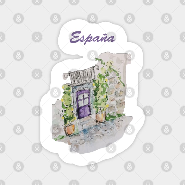 Spanish Lavender Doorway & Lemon Trees Magnet by Lavender and Lemons