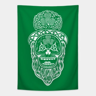 Celtic Sugar Skull (white) Tapestry