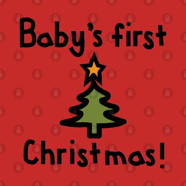 Babys First Christmas with Tree by ellenhenryart