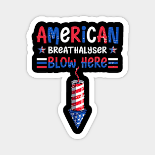 Breathalyzer 4th Of July Funny American Flag Patriotic Gift For Men Women Magnet