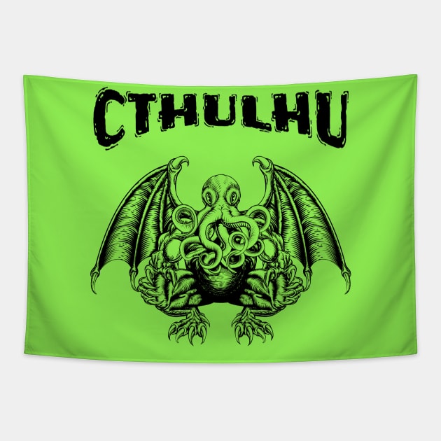 Cthulhu Sci-Fi Tapestry by Ray Crimson