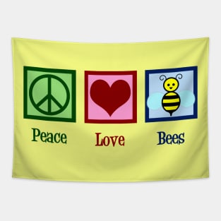 Peace Love Bees Tapestry