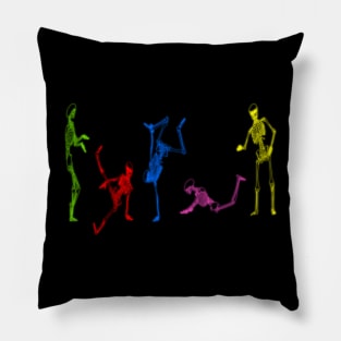 Breakdancing Skeletons Neon Pillow