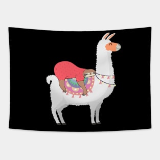 Sloth Riding Llama T-shirt - Lazy Sleeping Sloth Lover Gift Tapestry