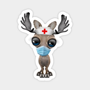 Cute Baby Moose Nurse Magnet