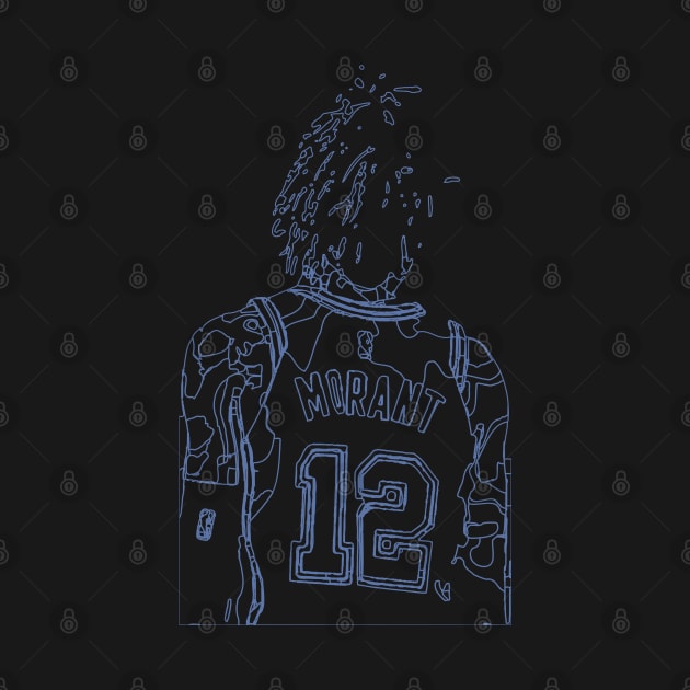 Ja Morant Memphis Grizzlies Line Art by Playful Creatives