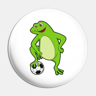 Frog as Soccer player with Soccer ball Pin