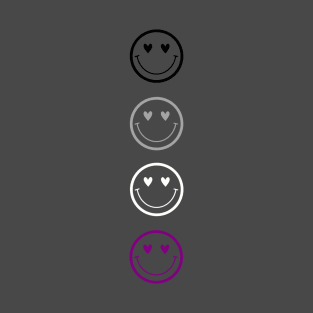 Asexual Pride Flag Smileys T-Shirt