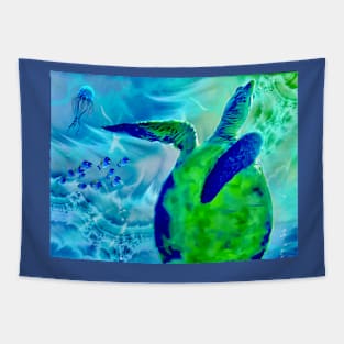 “Sea Turtle’s Underwater Adventure’ Tapestry