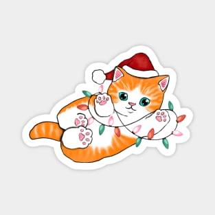 Cute Christmas Kitten Magnet