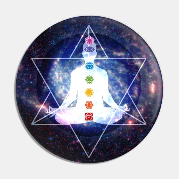 Merkaba Lightbody Chakra Meditation Pin by Bluepress