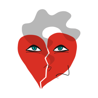 Funny Smoking Broken Heart Pop Art T-Shirt