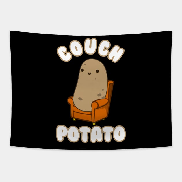 Funny Couch Potato - Kawaii Anime Pun Tapestry by Daytone