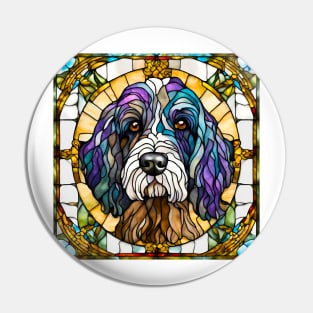 Stained Glass Portuguese Water Dog Pin