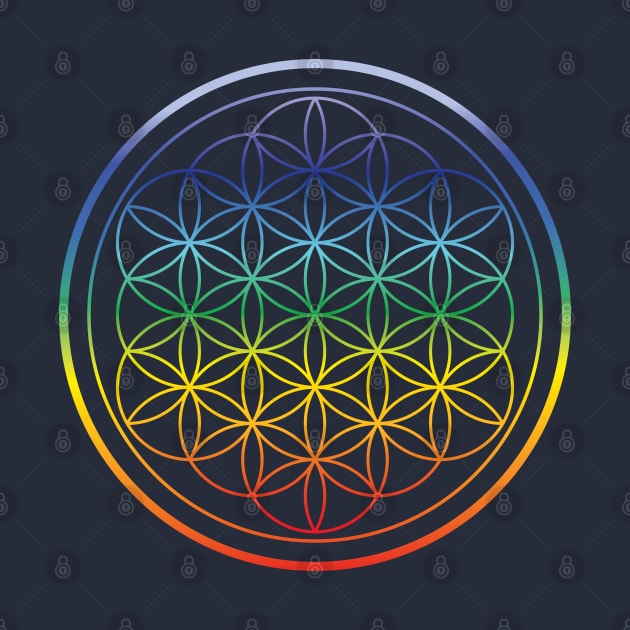 Flower of Life Chakra Colours by Alison Clews