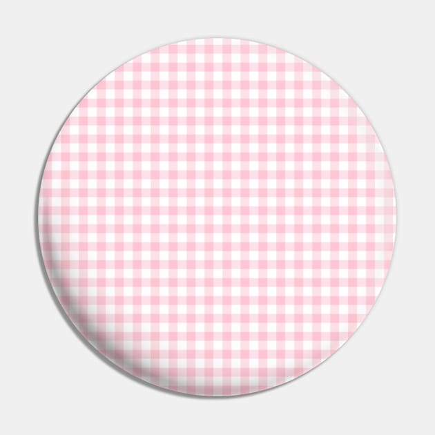 Pink and White Cute Vichy Pattern Pin by Trippycollage