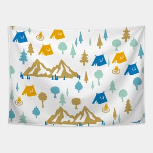 Summer Forest Camping Tapestry