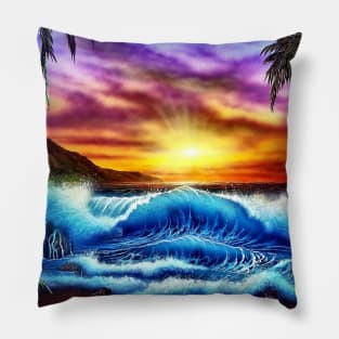 Hawaiian Hawaii seascape sunset Pillow