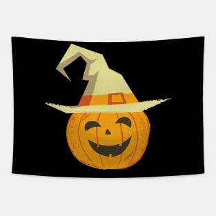 halloween smiling pumpkin head Tapestry