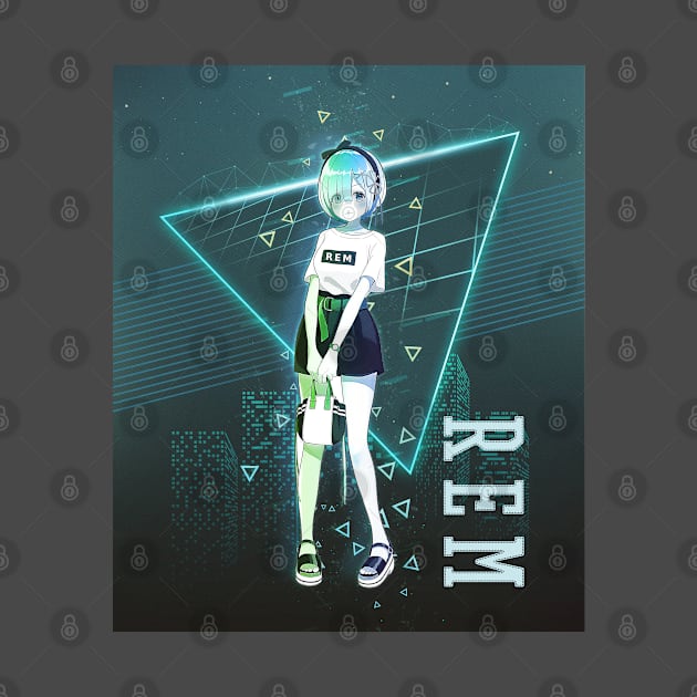 REM CHAN - 80s Retro Green art by EhsanStore