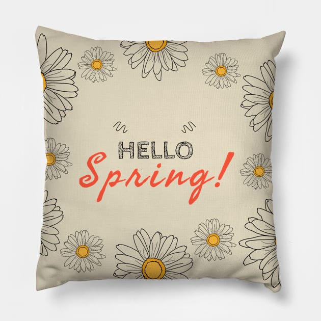 Hello spring Pillow by Artistic Design