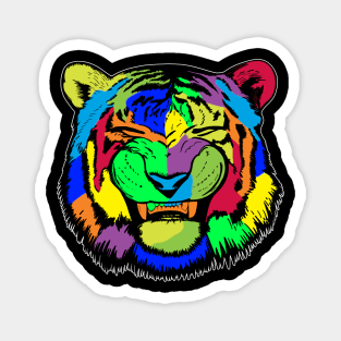 Smiling Psychedelic Tiger Magnet