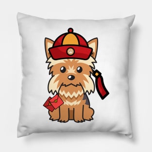 Lunar New Year Yorkshire Terrier Pillow