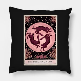 The Full Pink Moon Tarot Card Pillow